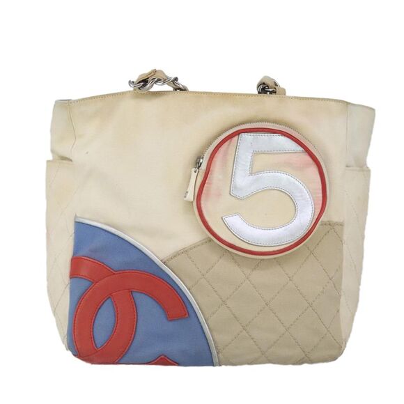 Chanel Numero 5 White Canvas Tote Bag (Pre-Owned) - Picture 1 of 16